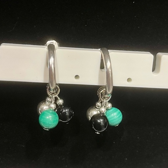 Vintage 925 Sterling Silver Hoop Earrings - Picture 3 of 5